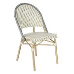 Chaise de terrasse bistrot parisien en aluminium et rotin gris - oviala Chaise de terrasse bistrot parisien en aluminium et rotin gris - oviala