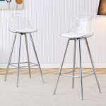 Chaises transparentes - lot de 2 - dossier translucide - cadres m�talliques argent�s - 120 kg