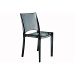Chaise transparente salle � manger bar empilable b - side grand soleil couleur: noir anthracite transparent ...