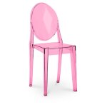 Chaise transparente de salle � manger - victoire rose transparent