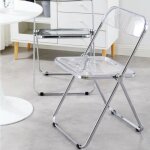 Chaise transparente - yalurui - tabouret pliant - blanc - contemporain - design Chaise transparente - yalurui - tabouret pliant - blanc - contemporain - design