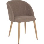 Chaise celeste velours c�tel� gris taupe - atmosphera cr�ateur dint�rieur