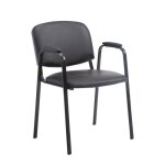 Chaise visiteur - clp - ken pro - similicuir - noir - avec accoudoirs - design contemporain