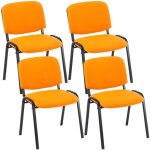 Chaises visiteur empilables ken en tissu - clp - lot de 4 - orange - design contemporain