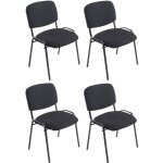 Chaises de visiteur empilables xl ken en tissu avec pi�tement en m�tal - clp - noir