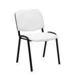 Chaise visiteur ken similicuir - clp - blanc - empilable - intrieur - mtal