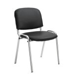 Chaise visiteur ken en similicuir et pitement en mtal chrom - noir - clp - design classique - confortable ...