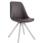 Chaise de visiteur laval - clp - pieds carrs nature - marron - blanc