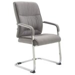 Chaise visiteur xxl anubis tissu - gris - contemporain - design - avec accoudoirs