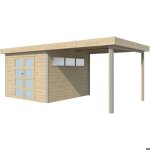 Chalet en bois profil aluminium contemporain avec extension 16. 80 m avec plancher + gouttire
