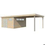 Chalet en bois profil aluminium contemporain avec extension 30. 16 m avec plancher + gouttire