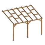 Chalet & jardin pergola bois sans toit 3x37m