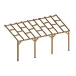 Chalet & jardin pergola bois sans toit 3x55m