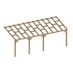 Chalet & jardin pergola bois sans toit 3x68m