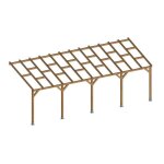 Chalet & jardin pergola bois sans toit 3x74m