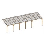 Chalet & jardin pergola bois avec toit 3x104m