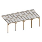 Chalet & jardin pergola bois avec toit 3x74m