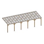 Chalet & jardin pergola bois avec toit 3x92m