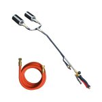Chalumeau � gaz - d�sherbeur thermique 2 bruleurs gaz 60mm + tuyau 5m allumage piezo bruleur mauvaises ...