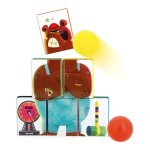 Chamboule tout enfant applepop - jeu d'adresse - 6 botes en mtal + 2 balles en mousse - jeu d'extrieur ...