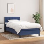 Chambre 90 x 190 cm lit moderne - lit  sommier tapissier avec matelas bleu 90x190 cm tissu157
