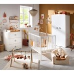 Chambre b�b� compl�te basic lit 120x60 tout barreaux commode � langer 3 tiroirs et armoire 2 portes - ...