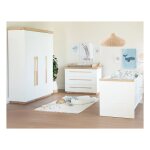 Chambre b�b� compl�te �volutive roba - lumo - lit 70x140 + commode � langer + armoire 3 portes - blanc ...