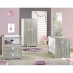 Chambre bb complte - lit 120x60 commode  langer et armoire - baby price - smile - chne silex