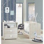 Chambre bb complte - lit 120x60 et commode  langer - baby price - smile - htre cendr