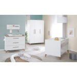 Chambre bb complte roba - ole - lit volutif 70x140 cm + commode  langer + armoire 3 portes - blanc ...