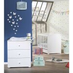 Chambre bébé duo basic boule: lit 120x60 commode à langer - babyprice - blanc Chambre bébé duo basic boule: lit 120x60 commode à langer - babyprice - blanc