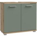 Champ - meuble sous - lavabo - 2 portes - 699 x 289 x 62 cm - chêne artisan / vert sauge - forte Champ - meuble sous - lavabo - 2 portes - 699 x 289 x 62 cm - chêne artisan / vert sauge - forte