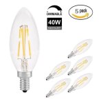 Chandelier ampoule led dimmable e14 base 4w=40w 230v 2700k blanc chaud lot de 5 lbq31