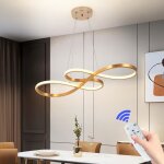 Chandelier - golden arc led suspension dimmable remote control led acrylic chandelier modern chandelier ...