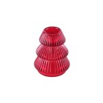 Chandelier verre stri sapin 6x8cm rouge