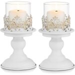 Chandeliers vintage en m�tal blanc parfaits pour la d�coration de table de chemin�e pour no�l les f�tes ...