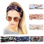 Changm bandeaux boho fleur bandeau cheveux yoga coton foulard tissu serre - tte pour femmes (pack de ...