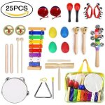 Changm instrument de musique pour enfant 25 pi�ces instruments de musique en bois percussion pour b�b� ...