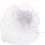 Chapeau bibi r�tro fait � la main avec fleur en dentelle pour femme - grande grille - voile - banquet ...