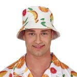 Chapeau bob hawa�en fruits exotiques adulte - polyester - motifs de fruits
