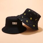 Chapeau bob homme femme - double face - anti - uv - noir