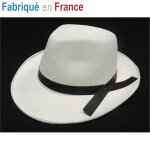 Chapeau borsalino adulte blanc - modle borsalino - pour dguisement de gangster