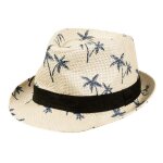 Chapeau borsalino - bolland - palmiers - beige - mixte - adulte