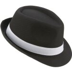 Accessoire - chapeau borsalino noir luxebande blanche adulte