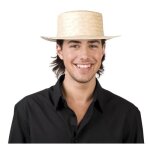 Accessoire de t�te pour d�guisement - chapeau canotier en paille adulte