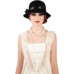 Chapeau charleston femme noir - accessoire de dguisement pour les annes folles - adulte
