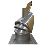 Chapeau de chemine auto - ajustable en acier 150mm base carre