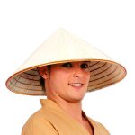 Chapeau vietnamien paille adulte beige ivoire cr�me �cru naturel taupe