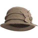 Chapeau cloche femme printemps fleur marguerite elgante hiver laine chaud douce - beret - marron