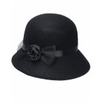 Chapeau de cloche à rabat charleston - noir - accessoire de costume - femme Chapeau de cloche à rabat charleston - noir - accessoire de costume - femme